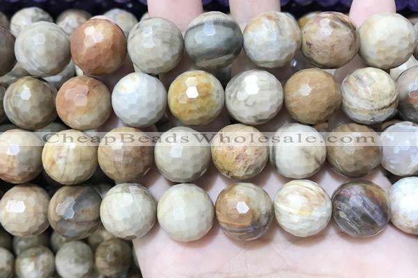 CWJ456 15.5 inches 16mm faceted round wood jasper beads wholesale