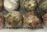 CWJ613 15 inches 10mm faceted round wooden jasper gemstone beads