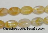 CYC01 15.5 inches 10*14mm oval yellow crystal quartz beads