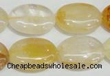 CYC03 15.5 inches 18*25mm oval yellow crystal quartz beads