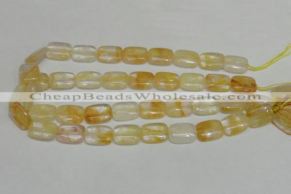 CYC09 15.5 inches 15*20mm rectangle yellow crystal quartz beads