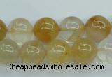 CYC104 15.5 inches 12mm round yellow crystal quartz beads