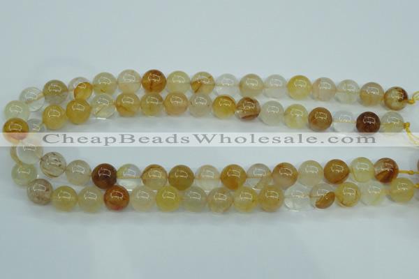 CYC104 15.5 inches 12mm round yellow crystal quartz beads