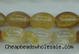 CYC120 15.5 inches 12*16mm rice yellow crystal quartz beads