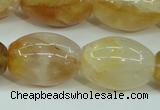 CYC125 15.5 inches 18*25mm rice yellow crystal quartz beads