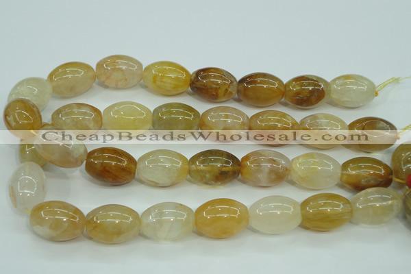 CYC125 15.5 inches 18*25mm rice yellow crystal quartz beads