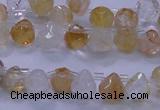 CYC135 Top drilled 7*7mm faceted teardrop yellow quartz beads