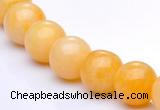 CYJ05 12mm round 16 inches yellow jade gemstone beads Wholesale