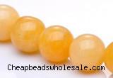 CYJ07 16mm round 16 inches yellow jade gemstone beads Wholesale