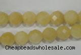 CYJ153 15.5 inches 10mm faceted round yellow jade beads wholesale