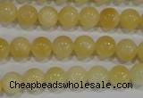 CYJ161 15.5 inches 8mm round yellow jade beads wholesale