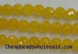 CYJ201 15.5 inches 6mm faceted round yellow jade beads wholesale