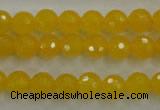 CYJ202 15.5 inches 8mm faceted round yellow jade beads wholesale