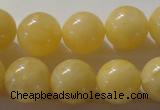 CYJ255 15.5 inches 14mm round yellow jade beads wholesale