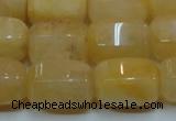 CYJ270 15.5 inches 10*14mm faceted tube yellow jade gemstone beads