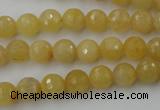 CYJ321 15.5 inches 8mm faceted round yellow jade beads wholesale