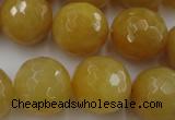 CYJ328 15.5 inches 18mm faceted round yellow jade beads wholesale