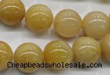 CYJ402 15.5 inches 8mm round yellow jade gemstone beads