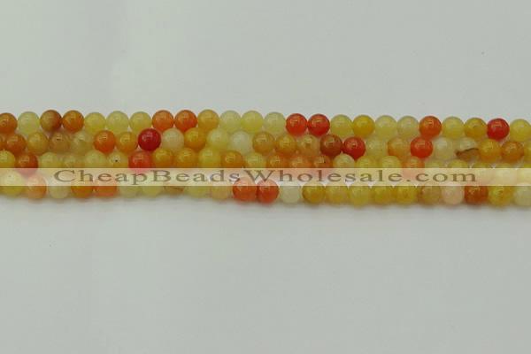 CYJ620 15.5 inches 4mm round yellow jade beads wholesale