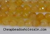 CYJ638 15.5 inches 4mm faceted round yellow jade beads wholesale