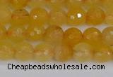 CYJ639 15.5 inches 6mm faceted round yellow jade beads wholesale