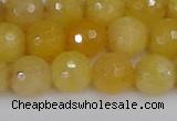 CYJ641 15.5 inches 10mm faceted round yellow jade beads wholesale