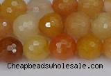 CYJ648 15.5 inches 10mm faceted round mixed yellow jade beads