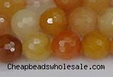 CYJ649 15.5 inches 12mm faceted round mixed yellow jade beads