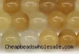 CYJ655 15 inches 4mm round yellow jade beads