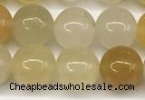 CYJ657 15 inches 8mm round yellow jade beads