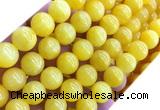 CYJ670 15 inches 12mm round dyed yellow jade beads wholesale