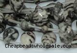 CZJ12 16 inches 10*14mm flat teardrop zebra jasper gemstone beads