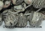 CZJ14 16 inches 16*16mm flat teardrop zebra jasper gemstone beads