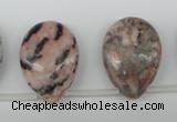 CZJ19 Top-drilled 18*25mm flat teardrop zebra jasper gemstone beads