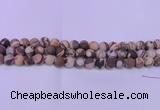 CZJ260 15.5 inches 4mm round matte zebra jasper beads