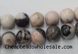 CZJ404 15.5 inches 12mm round pink zebra jasper beads wholesale