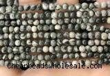 CZJ410 15.5 inches 4mm round green zebra jasper beads wholesale