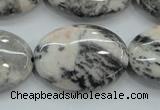 CZJ54 16 inches 22*30mm oval zebra jasper gemstone beads wholesale