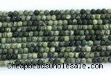 CZJ570 15.5 inches 4mm round green zebra jasper gemstone beads