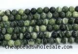 CZJ572 15.5 inches 8mm round green zebra jasper gemstone beads