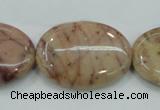 CZJ84 16 inches 22*30mm oval red zebra jasper beads wholesale