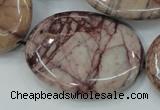 CZJ85 16 inches 30*40mm oval red zebra jasper beads wholesale