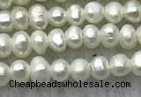 FWP03 14.5 inches 1.8mm - 2mm potato white freshwater pearl strands