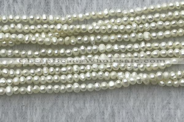 FWP03 14.5 inches 1.8mm - 2mm potato white freshwater pearl strands