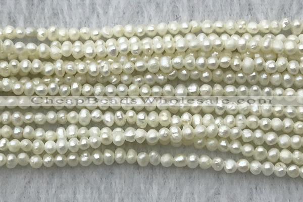 FWP05 14.5 inches 2mm - 2.5mm potato white freshwater pearl strands