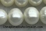 FWP101 15 inches 9mm - 10mm potato white freshwater pearl strands