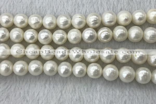 FWP114 15 inches 10mm - 11mm potato white freshwater pearl strands