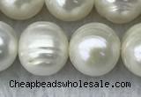 FWP123 15 inches 11mm - 12mm potato white freshwater pearl strands