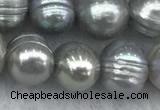 FWP138 15 inches 6mm - 7mm potato grey freshwater pearl strands