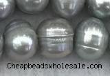 FWP139 15 inches 8mm - 9mm potato grey freshwater pearl strands